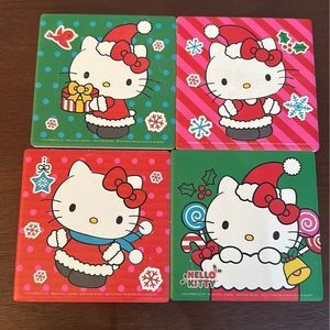 Hello Kitty Christmas ceramic coasters set of 4